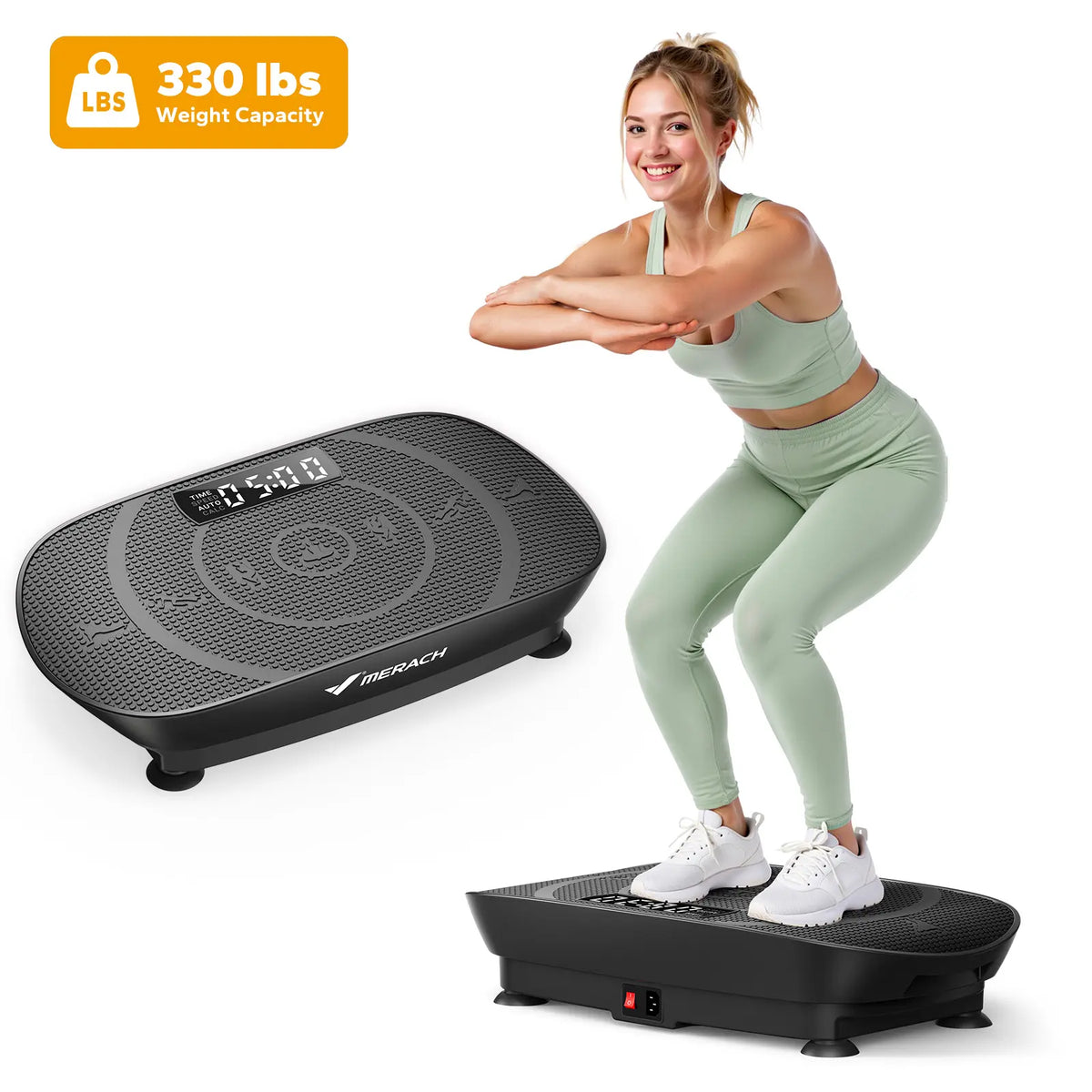 Merach Slim Vibration Plate Exercise Machine Lymphatic Drainage Fitness Vibration Plate Compact Design Fitness Home Gym Equipment Whole Body Workout Vibrations Summervibes