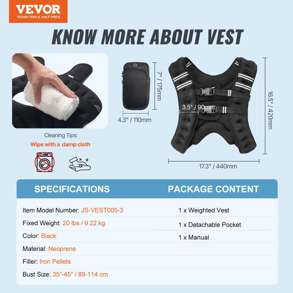 【Dealsforyoudays】Vevor Weighted Vest, 12 Lbs Weight Vest with Reflective Stripe, Adjustable Buckle Body Weight Vest for Men Women, Workout Equipment for Strength Training, Running, Jogging, Fitness, and Weight Loss