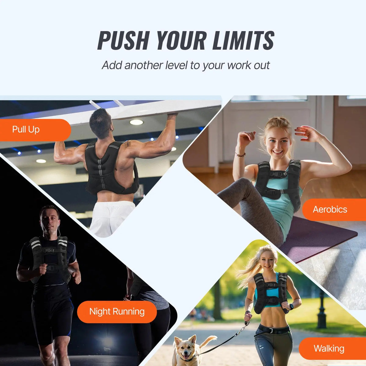 【Dealsforyoudays】Vevor Weighted Vest, 12 Lbs Weight Vest with Reflective Stripe, Adjustable Buckle Body Weight Vest for Men Women, Workout Equipment for Strength Training, Running, Jogging, Fitness, and Weight Loss