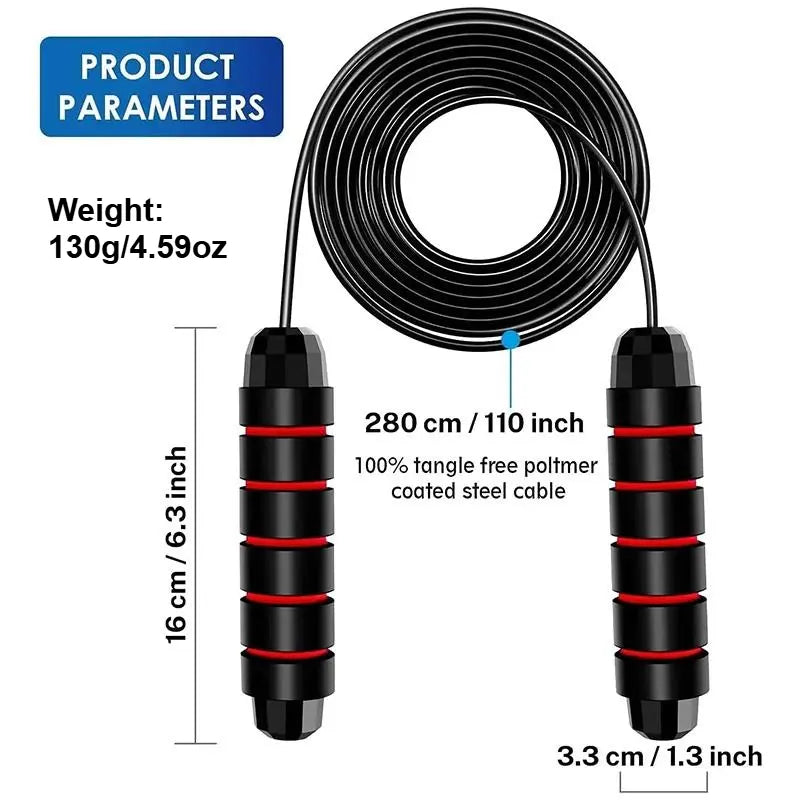 LINGPENG Skipping Rope with Ball Bearings, Rapid Jump Rope for Aerobic Exercise and Speed Training, Jump Training Accessories, Home and Gym Workout Fitness Equipment #GLOBAL PICKS