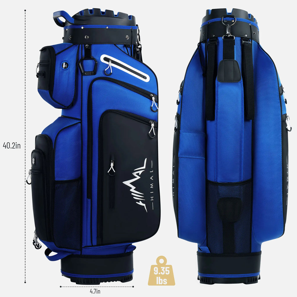 Unihimal Hive Vault 14-Way Golf Cart Bag for Adults, Premium Full-Length Bag with Magnetic Leather Pocket, Handles and Rain Cover – Father'S Day Gift