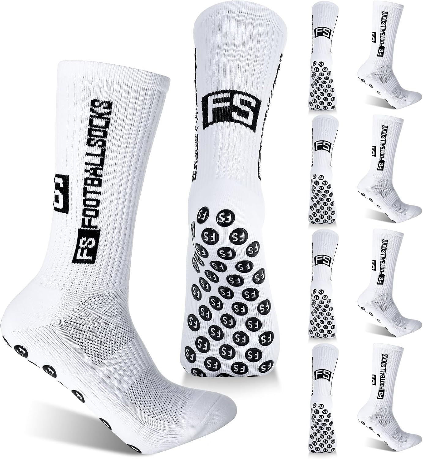 5 Pairs of Non-Slip Soccer Socks, Size 39–46 – Sports Socks for Men and Women, Ideal for Soccer, Basketball, and Running
