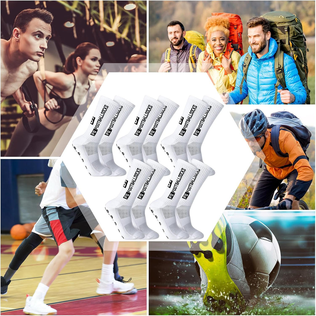 5 Pairs of Non-Slip Soccer Socks, Size 39–46 – Sports Socks for Men and Women, Ideal for Soccer, Basketball, and Running