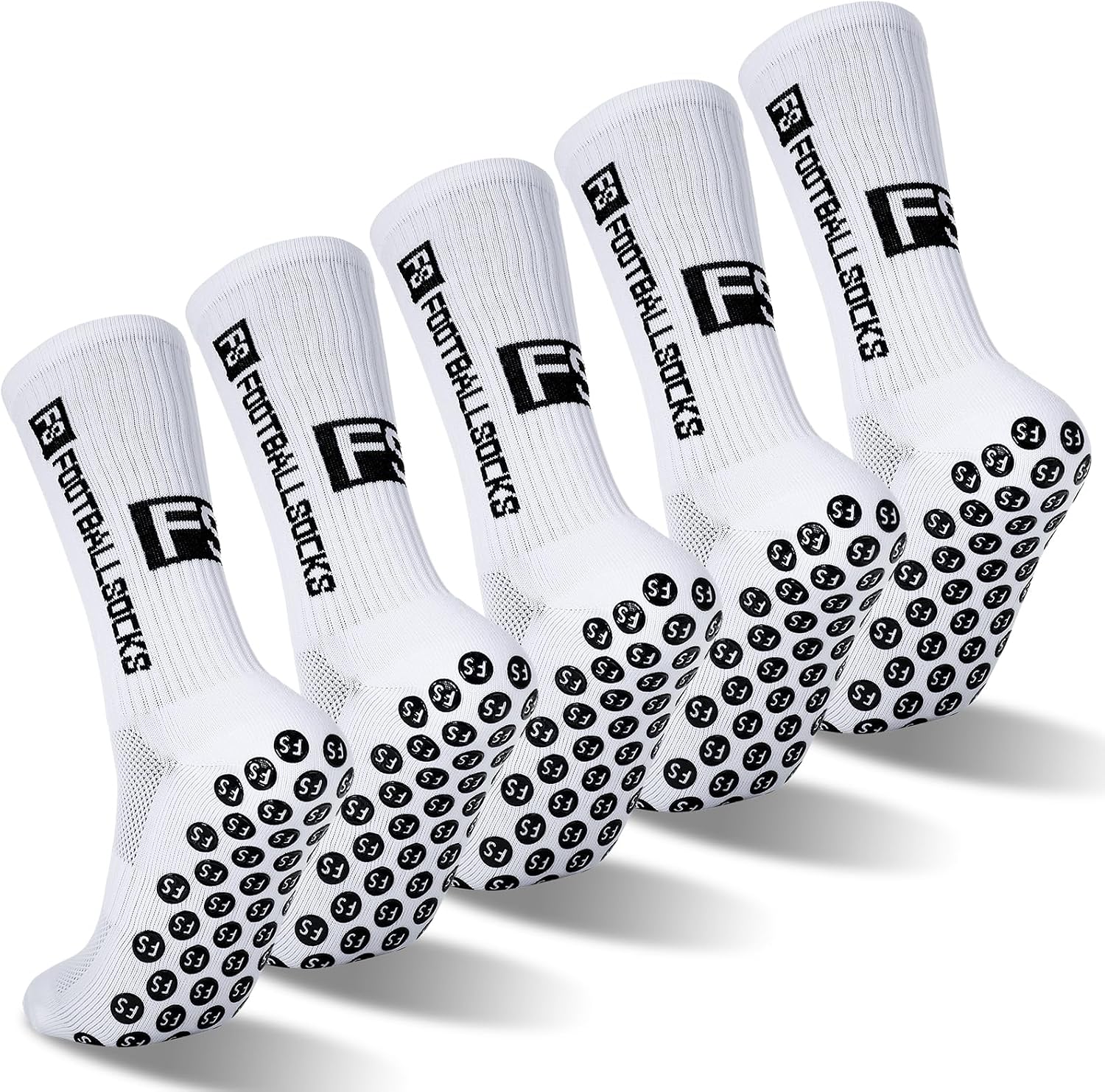 5 Pairs of Non-Slip Soccer Socks, Size 39–46 – Sports Socks for Men and Women, Ideal for Soccer, Basketball, and Running