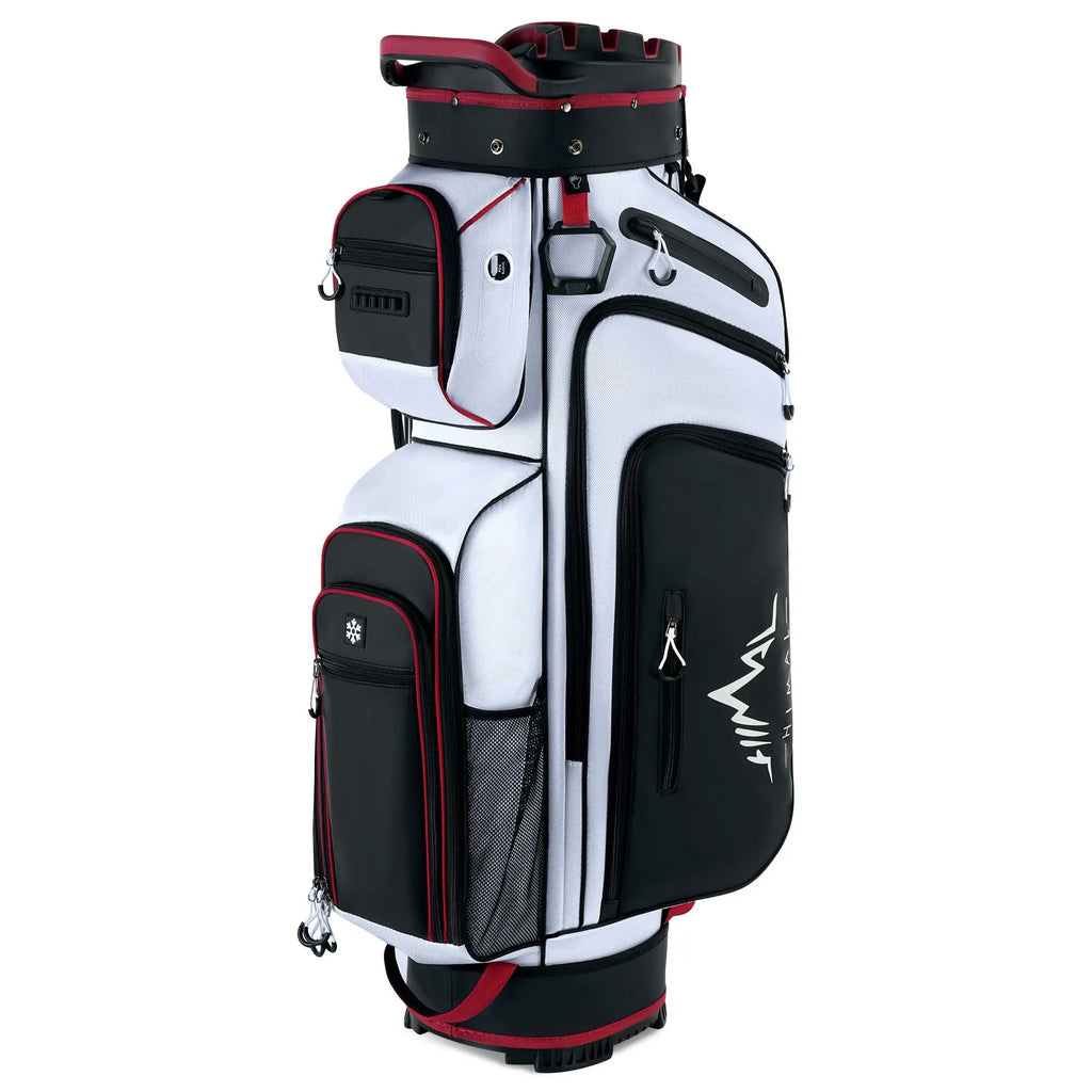 Unihimal Hive Vault 14-Way Golf Cart Bag for Adults, Premium Full-Length Bag with Magnetic Leather Pocket, Handles and Rain Cover – Father'S Day Gift