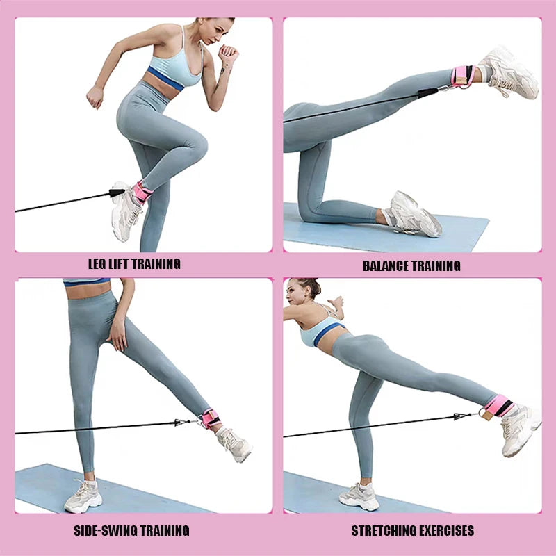 Ankle Straps Resistance Bands Set Fitness Workout Exercise Equipment Ankle Weight Yoga Elastic Fitness Band for Gym Man Woman