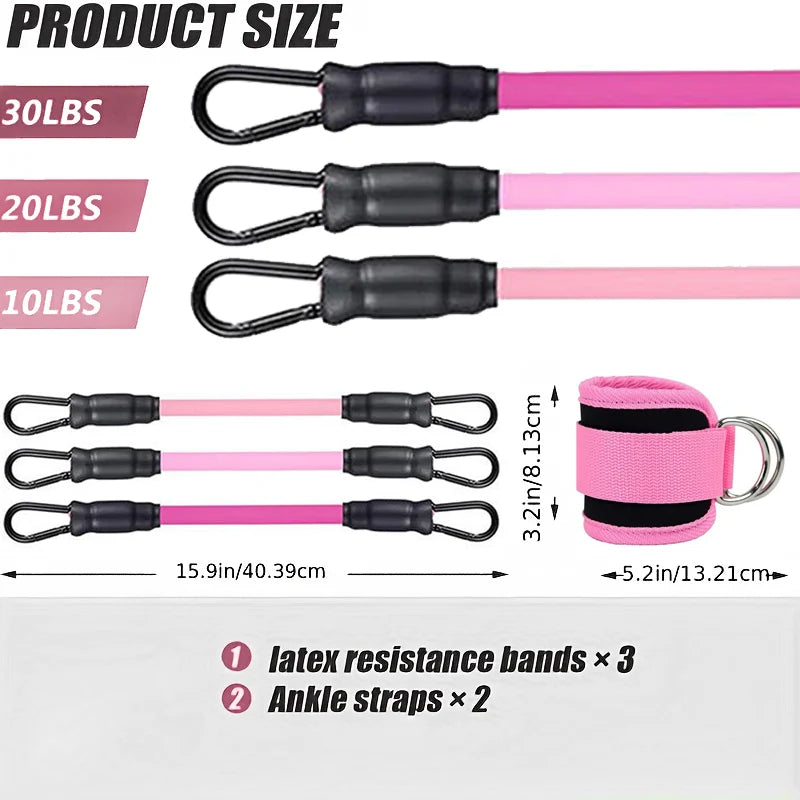 Ankle Straps Resistance Bands Set Fitness Workout Exercise Equipment Ankle Weight Yoga Elastic Fitness Band for Gym Man Woman
