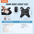 【Dealsforyoudays】Vevor Weighted Vest, 12 Lbs Weight Vest with Reflective Stripe, Adjustable Buckle Body Weight Vest for Men Women, Workout Equipment for Strength Training, Running, Jogging, Fitness, and Weight Loss