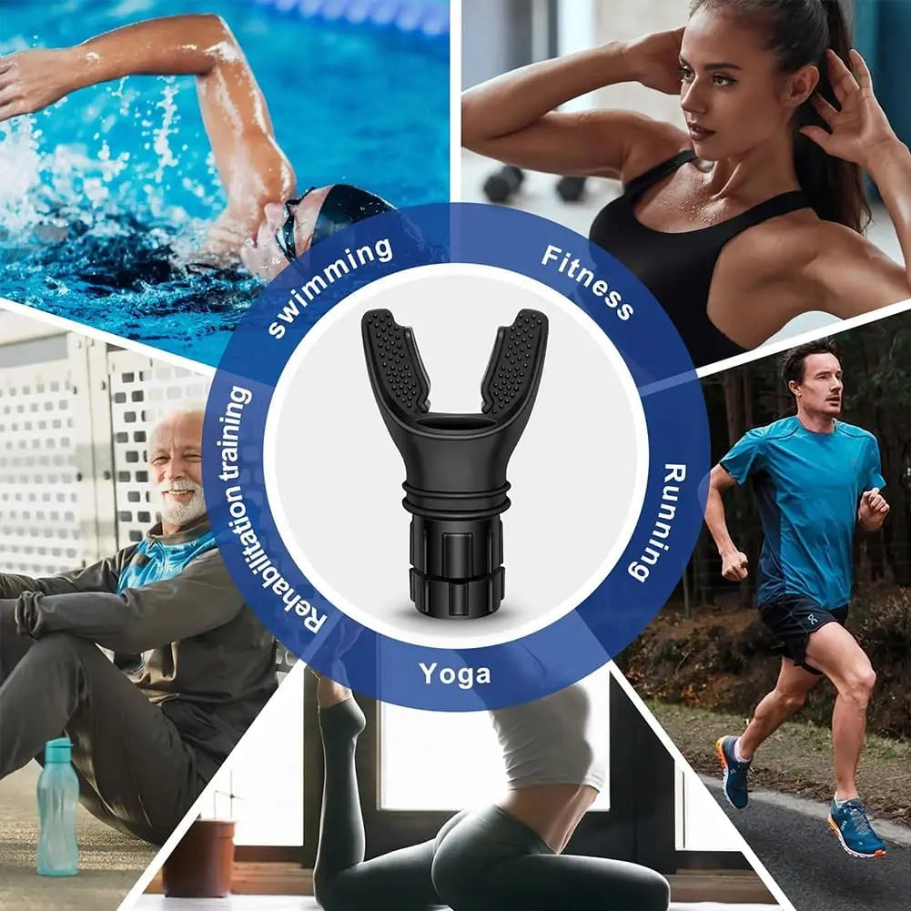 Running Breathing Trainer Device 2 PCS Lung Breathing Trainer Adjustable Resistance Exercise Trainer for Fitness Training Portable & Safe ABS Silicone Mini Breathing Training Equipment