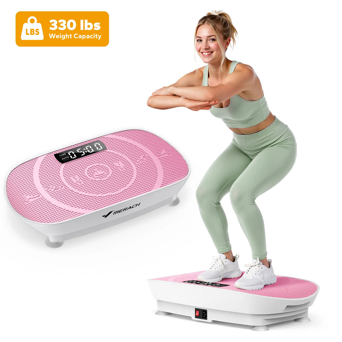 Merach Slim Vibration Plate Exercise Machine Lymphatic Drainage Fitness Vibration Plate Compact Design Fitness Home Gym Equipment Whole Body Workout Vibrations Summervibes