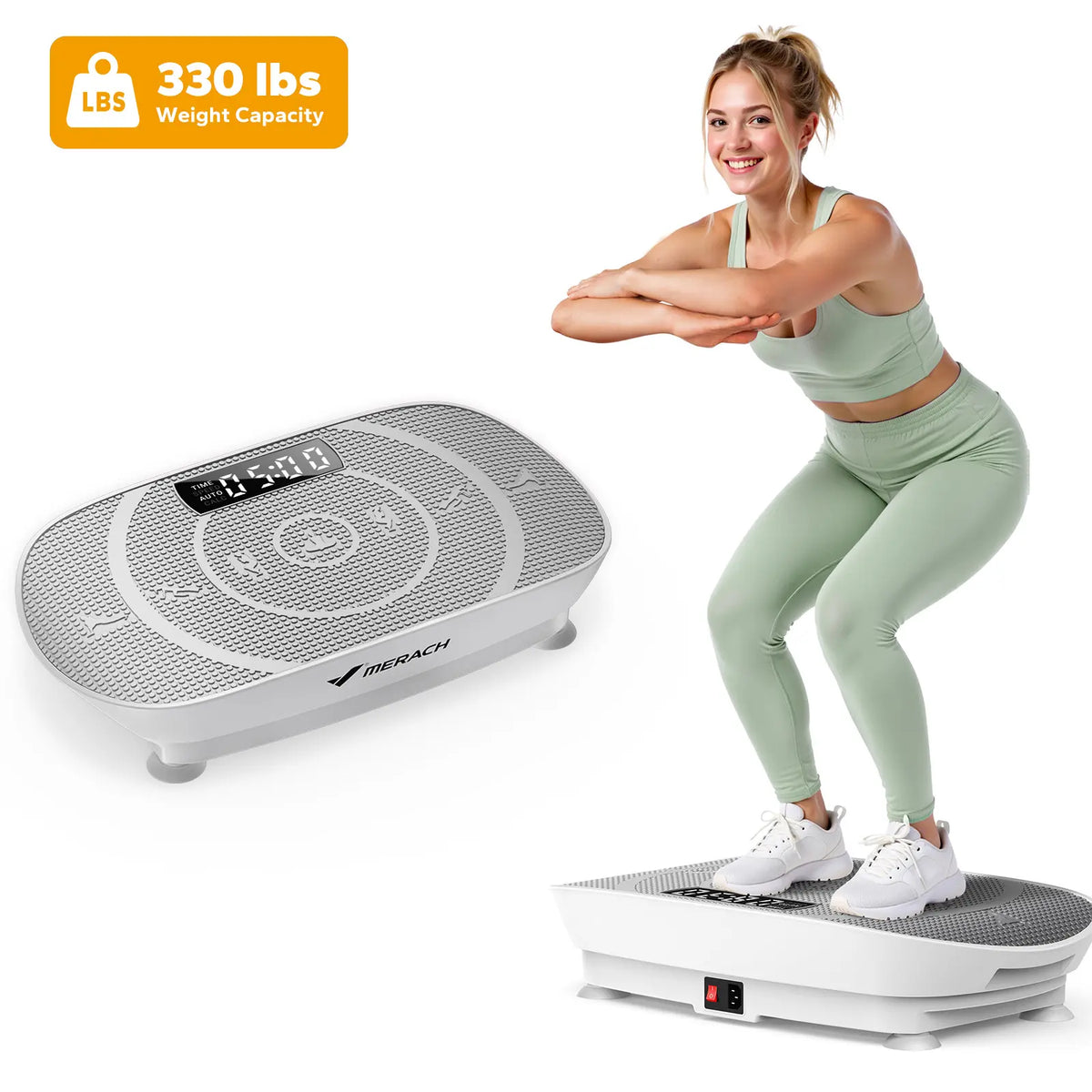 Merach Slim Vibration Plate Exercise Machine Lymphatic Drainage Fitness Vibration Plate Compact Design Fitness Home Gym Equipment Whole Body Workout Vibrations Summervibes