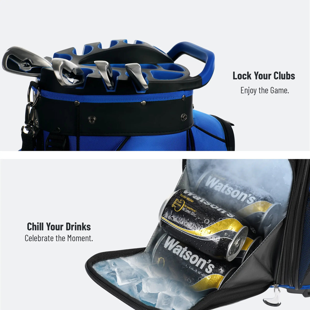 Unihimal Hive Vault 14-Way Golf Cart Bag for Adults, Premium Full-Length Bag with Magnetic Leather Pocket, Handles and Rain Cover – Father'S Day Gift