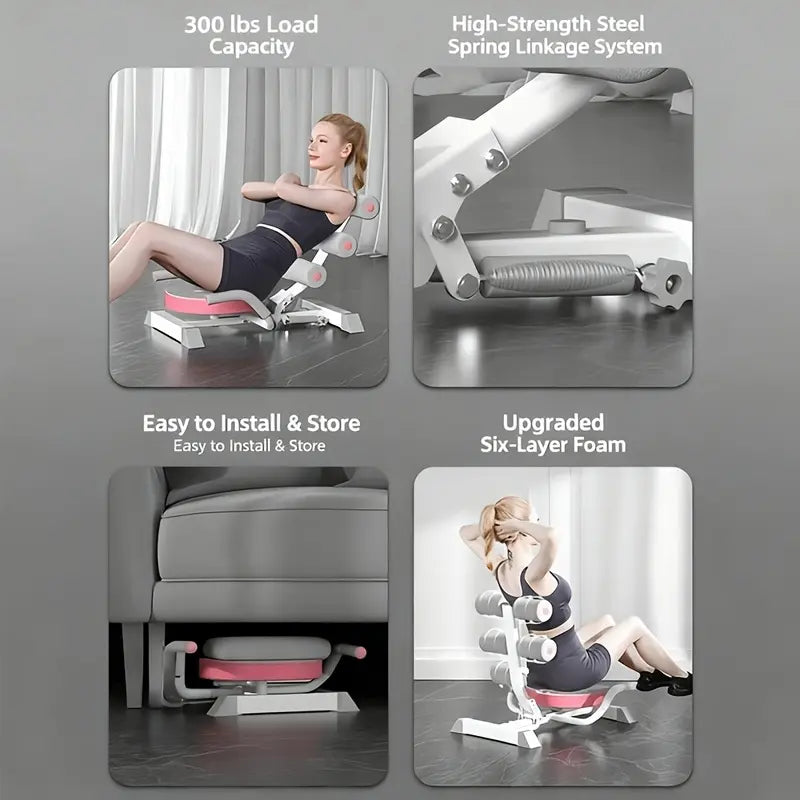 【Dealsforyoudays】Foldable Sit up Machine & Exercise Equipment,Abdominal Machine Ab Workout Equipment Adjustable,Ab Machine,Gym Stuff,For Home Gym Exercise Equipment,Ab Coaster,Exercise Equipment,Home Workout Gear Sit-Up Summerwins