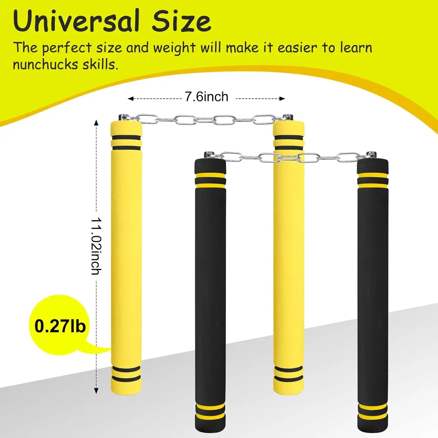 🥋 Foam Rubber Safe Training Nunchucks | Steel Chain & Bearing System Design, Martial Arts Taekwondo Gear for Kids, Beginners & Adult Practitioners ✨