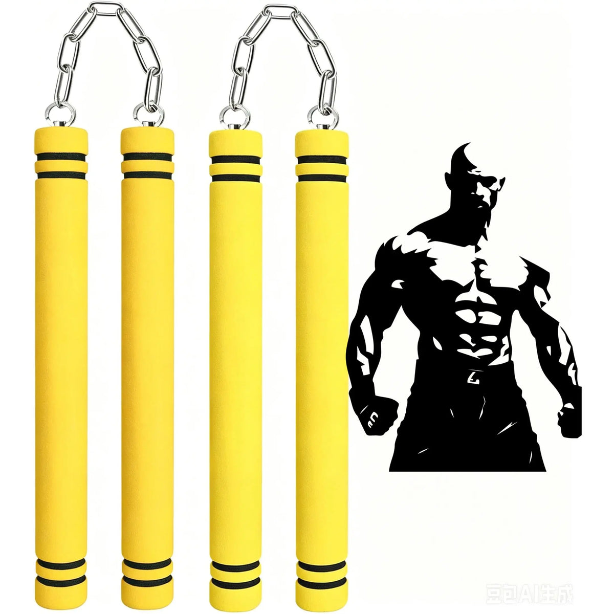 🥋 Foam Rubber Safe Training Nunchucks | Steel Chain & Bearing System Design, Martial Arts Taekwondo Gear for Kids, Beginners & Adult Practitioners ✨