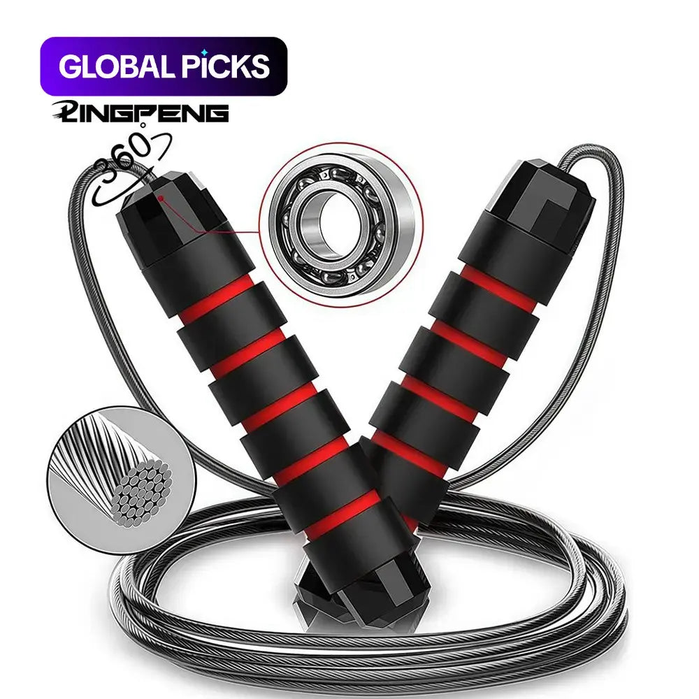 LINGPENG Skipping Rope with Ball Bearings, Rapid Jump Rope for Aerobic Exercise and Speed Training, Jump Training Accessories, Home and Gym Workout Fitness Equipment #GLOBAL PICKS