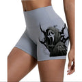 Ghost Face Women High Waist Yoga Gym Shorts